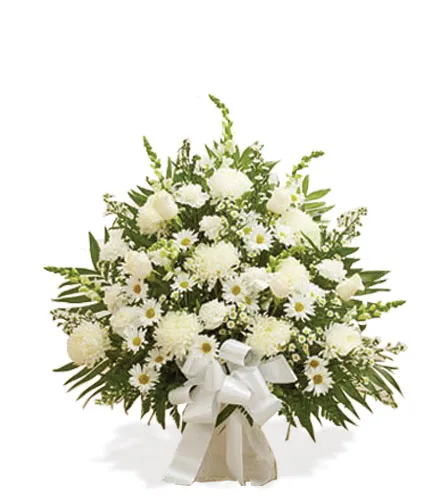 Sympathy Floor Basket White