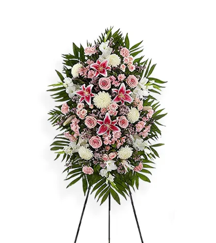 Pink and White Standing Spray | Blooms Today