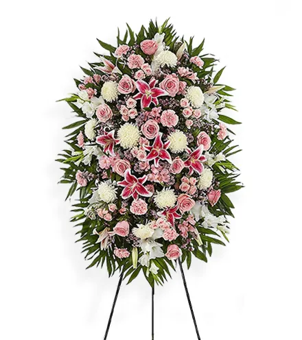 Pink and White Standing Spray | Blooms Today