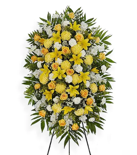 Yellow and White Standing Spray | Blooms Today