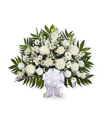White Floor Basket | Blooms Today