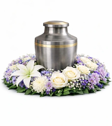 Lavender & White Cremation Wreath