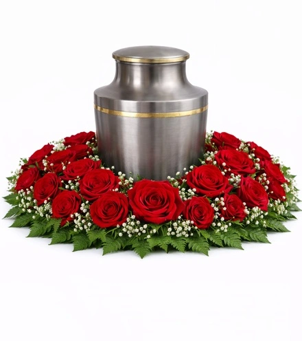 Red Cremation Wreath